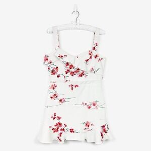 Black Halo Zalda Mini Dress‎ Size 12 Floral Cocktail Party Cottagecore Romantic